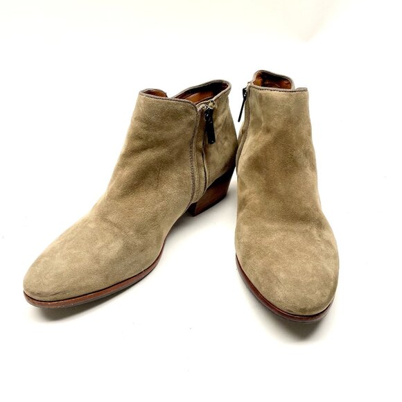 Sam Edelman sand suede booties side zipper - Picture 2 of 7